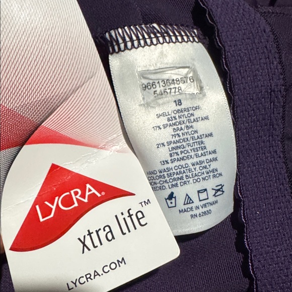 Lands end swim top high neck blackberry 2 piece - Picture 8 of 8